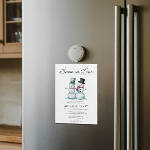 Snow in Love Funny Winter Couples Bridal Shower Magnetic Invitation
