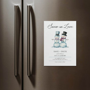 Snow in Love Funny Winter Wedding Save the Date Magnetic Invitation