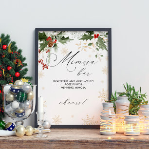 Snow in Love Mimosa Bar Winter Bridal Shower Poster