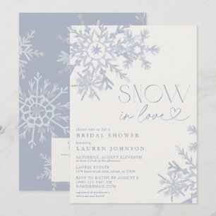 Snow in Love QR Snowflake Winter Bridal Shower Invitation