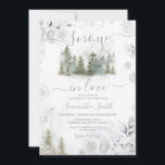 Snow In Love Silver Winter Pine Tree Bridal Shower Invitation<br><div class="desc">EDITABLE Snow In Love Silver Winter Pine Tree Bridal Shower Invitation
Elegant Girl Snowflake Christmas Holiday Bridal Shower Invitation
Forest Snow In Love Winter Wonderland Bridal Shower Invite
Silver Winter Christmas A Merry Little Bridal Shower Invitation</div>