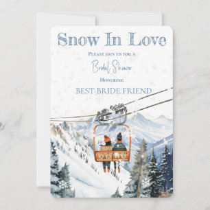 Snow in Love ski lift mountain bridal invitation