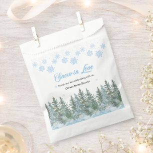 Snow in Love Snowflakes Bridal Shower Thank You Favour Bag