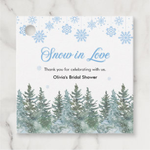 Snow in Love Snowflakes Bridal Shower Thank You Favour Tags