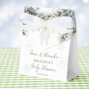 Snow in love snowflakes winter baby shower favors favour box