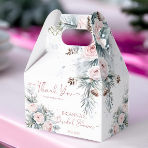 Snow in love snowy pines winter bridal shower favour box