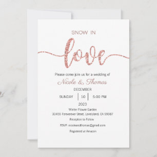 Snow in Love Wedding Invitation, Winter Wedding Invitation