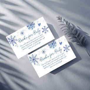 Snow in love winter baby shower book request enclosure card