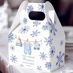 Snow in love winter baby shower monogrammed favour box