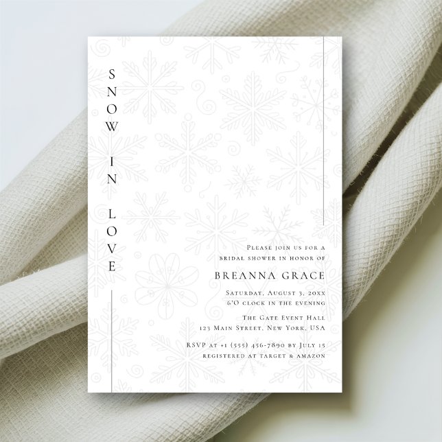 Snow In Love | Winter Boho Budget Bridal Shower Invitation (Creator Uploaded)