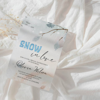 Snow in Love Winter Bridal Shower- Elegant Frost  Invitation