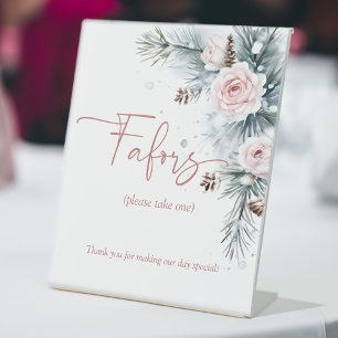 Snow in love winter bridal shower favours sign