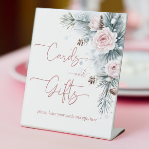 Snow in love winter bridal shower gift table sign