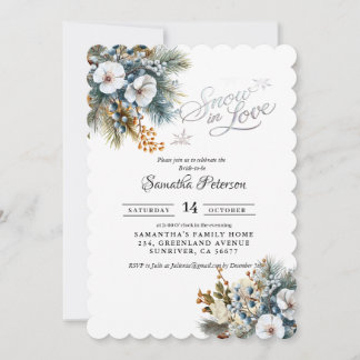 Snow in love winter bridal shower invitation