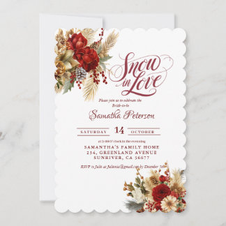 Snow in love winter bridal shower invitation