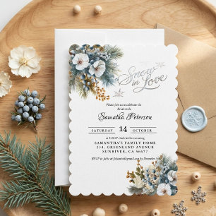 Snow in love winter bridal shower invitation