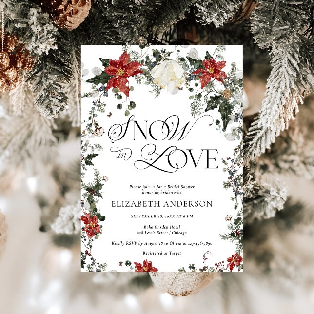 Snow in Love Winter Bridal Shower Invitation (Creator Uploaded)