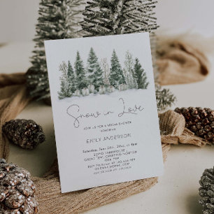 Snow In Love Winter Bridal Shower  Invitation