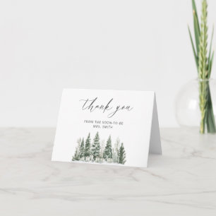 Snow In Love Winter Bridal Shower Thank You  Card