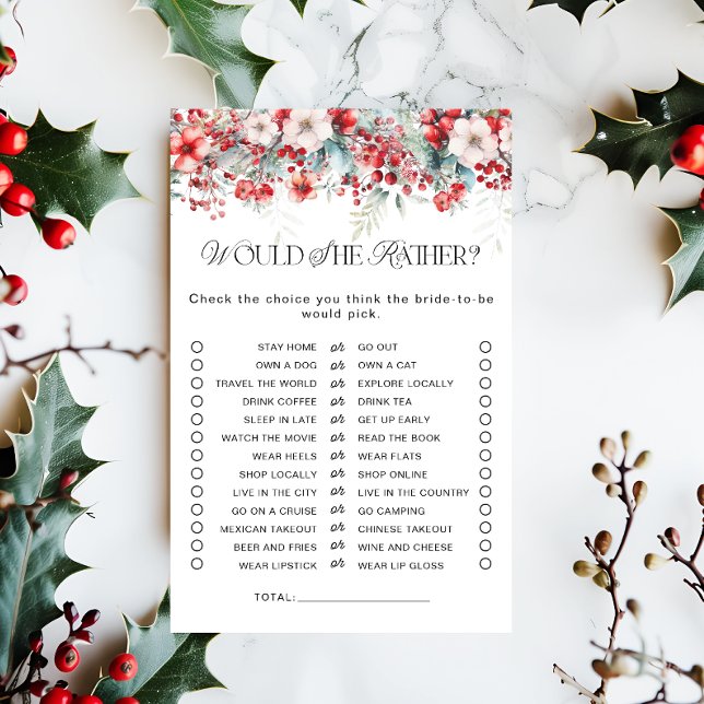 Snow in Love Winter Floral Bridal Shower Game (Creator Uploaded)