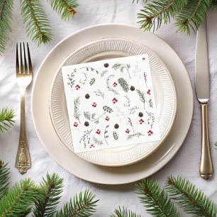 Snow in Love Winter Floral Bridal Shower Napkin