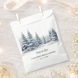 Snow in Love winter pine forest Bridal Shower Favour Bag