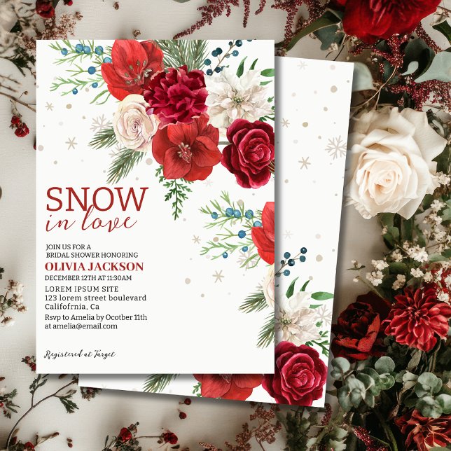 Snow in Love Winter Rustic Snowflake Bridal shower Invitation (Creator Uploaded)