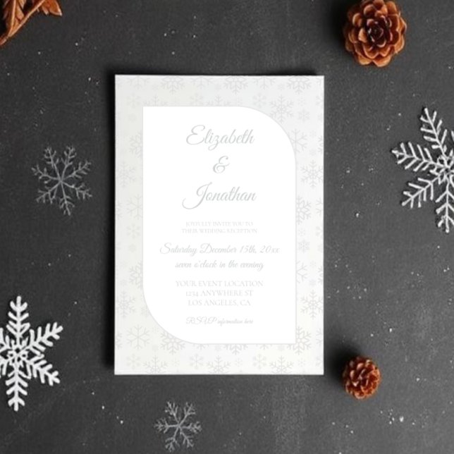 Snow In Love Winter Wedding Reception Invitation (Creator Uploaded)