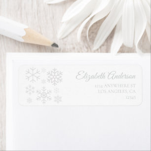 Snow In Love Winter Wedding Return Address Label