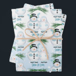 Snow In Love Winter Wedding Wrapping Paper Sheet<br><div class="desc">Mr. and Mrs. Snowmen dressed for a Winter Wedding.</div>
