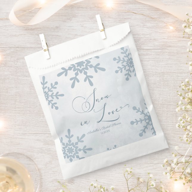 Snow In Love Winter Wonderland Bridal Shower Favour Bag (Clipped)