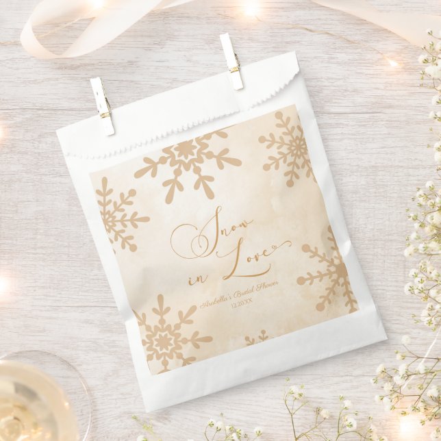 Snow In Love Winter Wonderland Bridal Shower Favour Bag (Clipped)