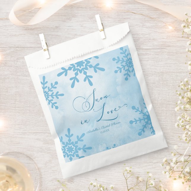 Snow In Love Winter Wonderland Bridal Shower Favour Bag (Clipped)