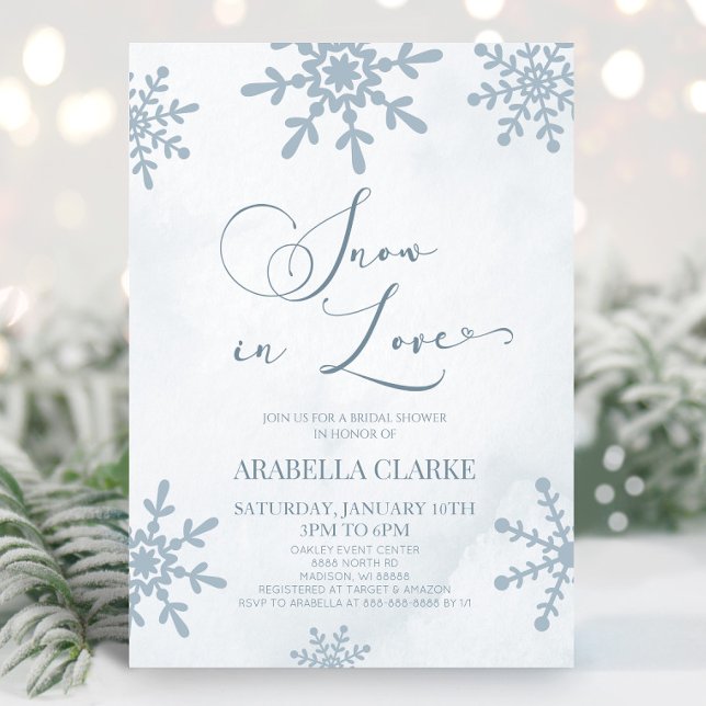 Snow In Love Winter Wonderland Bridal Shower Invitation (Creator Uploaded)