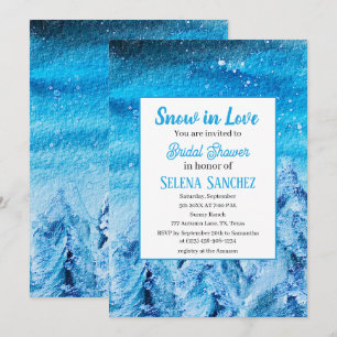 Snow in Love Winter Wonderland Bridal Shower Invitation