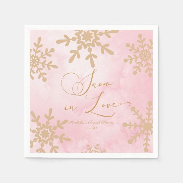 Snow In Love Winter Wonderland Bridal Shower Napkin (Front)
