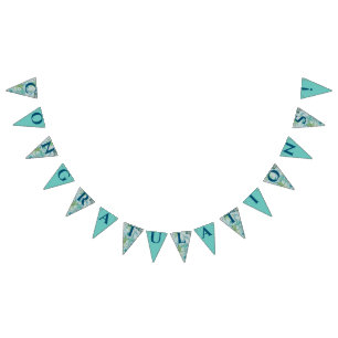 Snow in Summer art nouveau style Wedding Bunting