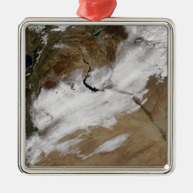 Snow in Syria Metal Tree Decoration (Front)