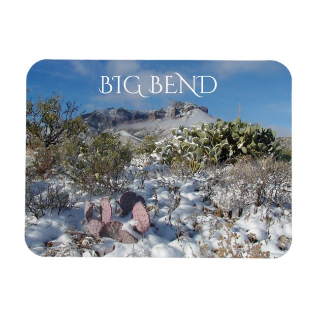Snow in the Chisos Mountains, Big Bend Magnet (Horizontal)