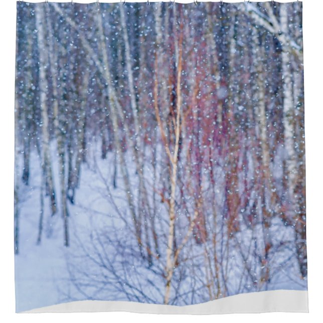 Snow In The Forest Shower Curtain (Front)