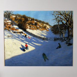Snow in the valley near Monyash Derbyshire Poster