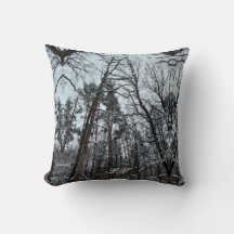 Snow in the woods  LS Throw Pillow