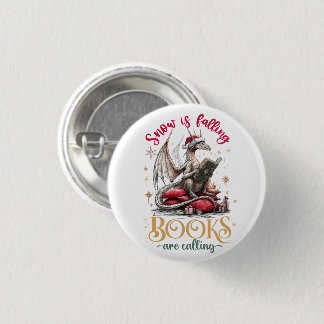 Snow Is Falling, Books Are Calling  3 Cm Round Badge