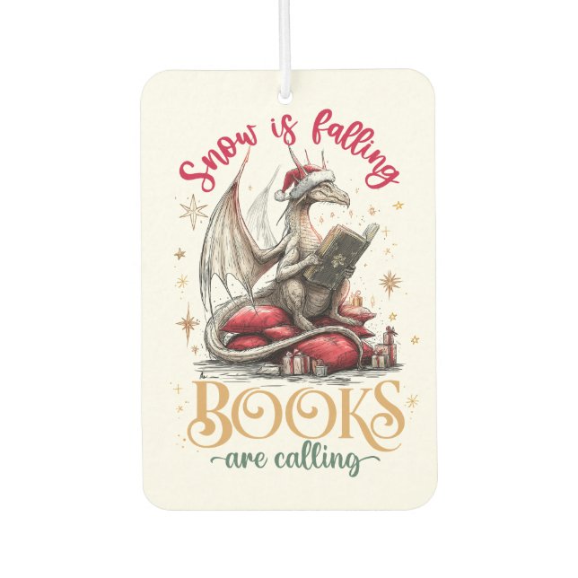 Snow Is Falling, Books Are Calling  Car Air Freshener (Front)