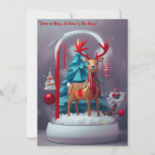 Snow Is Here, In Comes the Deer: Winter Greeting  Holiday Card