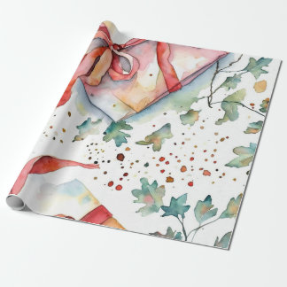 Snow-Kissed Red Ornaments Wrap Wrapping Paper