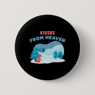 Snow - Kisses From Heaven - Snowflakes - Ski - Ski 6 Cm Round Badge