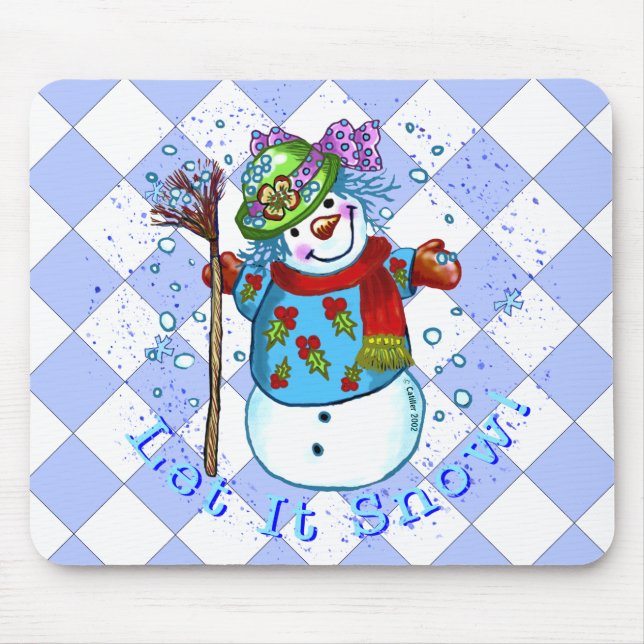 Snow Lady Snowman Mouse Pad (Front)