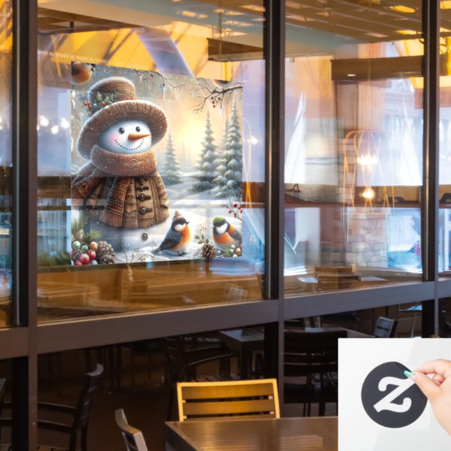 Snow Lady Window Cling (Restaurant Window)