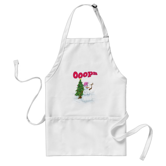 Snow lady with christmas tree OOps Standard Apron (Front)
